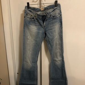 BKE Distressed Flared Jeans, Size 28